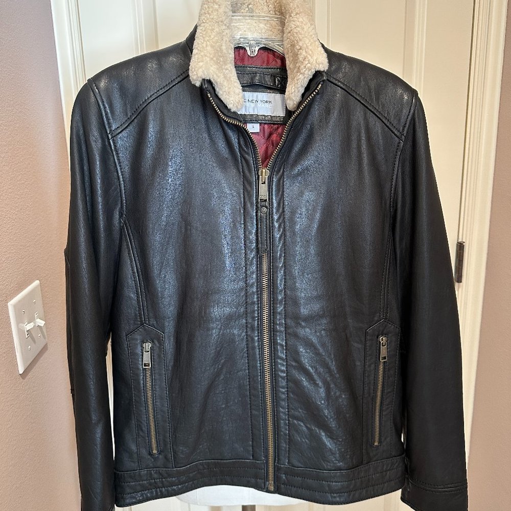 Men's Brown Leather Bomber Jacket